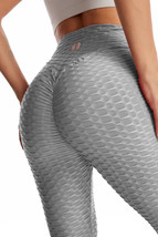 New Famous Tiktok (1) Lyte Leggings Grey Large Yoga Gym Butt Lifting High Waist - £13.15 GBP