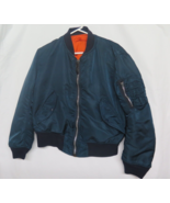 VTG Alpha Industries MA-1 Bomber Jacket Mens Small Navy Blue Flyers Inte... - $47.45