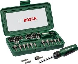 Bosch 46 pc Tool Screwdriver Ratchet Bit Socket Wrench Magnetic Bit Holder Set - £31.56 GBP