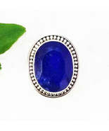 Amazing NATURAL INDIAN BLUE SAPPHIRE Gemstone Ring, Birthstone Ring, 925 Sterlin - $28.61