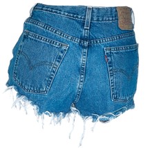 Levi’s 512 Vintage High Rise Blue Cutoff Distressed Jean Shorts - £24.91 GBP