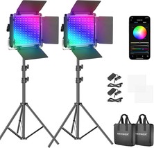 Neewer 2 Packs 660 PRO RGB LED Video Light with App Control Stand Kit, 360° Full - £308.54 GBP