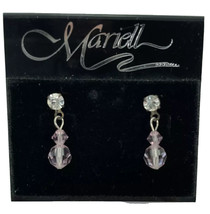 Mariell Crystal Rhinestone Drop Earrings Pale Purple Lavender Post Pierced 1080 - £7.41 GBP