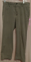 GAP Khakis Gray &amp; White Thin Pinstripes Relaxed Flat Front 34 x 30 - £7.73 GBP