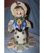 Blue Sky Clayworks Ceramic Christmas Caroling Angel Tealight by Heather ... - £14.57 GBP