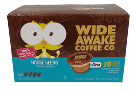 Wide Awake Coffee Pods 10-Pk House Blend Dark Rich &amp; Creamy, K Single Cup Brewer - £10.86 GBP