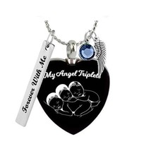 My Angel Triplets Heart Urn - Love Charms™ Option - £23.66 GBP