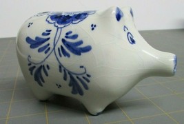 Vintage Delft Blue 101 Pottery Pig Bank Holland Coin Slot Piggy Bank - £19.98 GBP