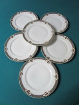 Rosenthal Germany 1930s Bavaria China Floral Urn Rim 6 Salad Plates 7 1/2&quot; Orig - £95.61 GBP