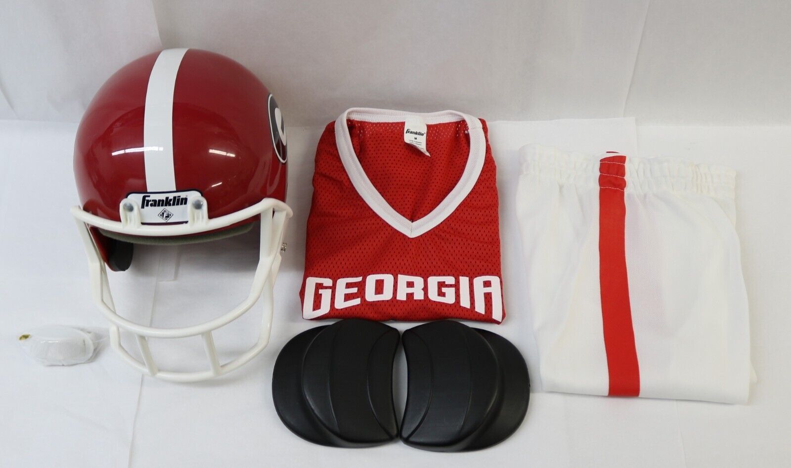 Georgia Bulldogs Kids NCAA 5pc Football Uniform, Helmet,Pads,Chin Strap Ages 7-9 - £27.48 GBP