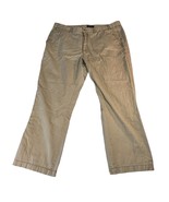 Roundtree &amp; York Casuals Mens 44x32 Tan Flat Front 100% Cotton Dress Pants - $14.01