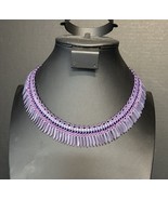 Statement Collar Bib Necklace Hand Beaded  19” EUC J238 - $338.38 MXN