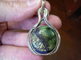 (#D-219) Dichroic Fused Glass Pendant Jewelry Sterling Silver - £63.00 GBP