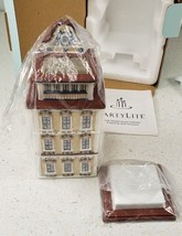 Partylite Cafe Vienna Tealight House # P8276~CERAMIC COLLECTIBLE~6 1/4" H~Nib - $25.53