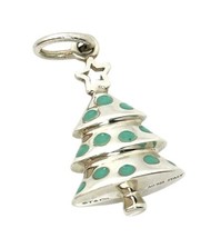 RARE Tiffany &amp; Co Christmas Tree Charm in Blue Enamel and Sterling Silver - $689.00