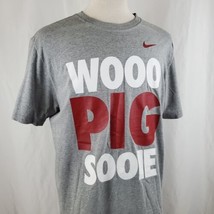 Nike Arkansas Razorbacks T-Shirt XL WOOO PIG SOOIE Two Sided Gray Crew N... - $18.99