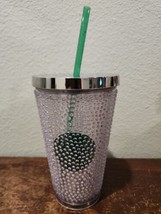 2014 STARBUCKS Cold Cup Pebble Studded Green Dot Grande 16 oz. Tumbler w/Straw - $17.82