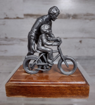 Vintage Avon A Helping Hand from Dad Son on Bicycle Bike Pewter Figurine 1987 - £4.62 GBP