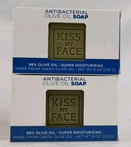 2 Bars Kiss My Face Olive Oil Antibacterial Soap Fragrance Free 8 Oz Each - $22.95