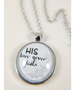 His Love Never Fails Necklace Inspirational Stainless Steel Adjustable C... - $7.99