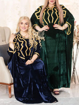Abaya Islamic Long Dress Velvet Farasha Moroccan Long Gown Dubai Kaftan ... - £78.64 GBP
