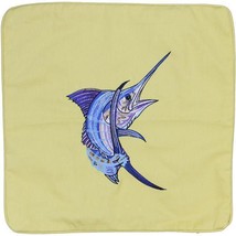 Embroidered Cushion Pillow Cover Marine Art Blue Marlin Outdoor Marine Canvas - £28.02 GBP