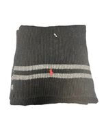 Polo Ralph Lauren Pony Scarf Vtg Pony Ski Black Gray Soft Scarf 70&quot; X 9.5” - $459.01 MXN