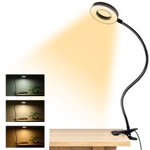 Clip-on Led Reading Light Usb Rechargeable Table Desk Lamb With Flexible Clamp - £16.19 GBP