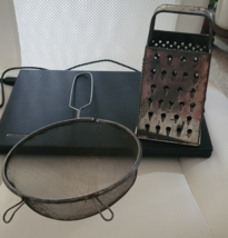 2 Pcs. Vintage Kitchen Gadgets Sifter Cheese Grater Wall Hang Hoosier De... - $20.51 CAD