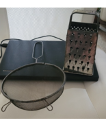 2 Pcs. Vintage Kitchen Gadgets Sifter Cheese Grater Wall Hang Hoosier De... - $14.99