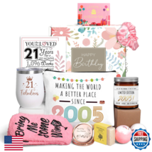 21st Birthday Gift Basket for Her, Women - Tumbler, Candle, Bath Bomb, S... - $40.62