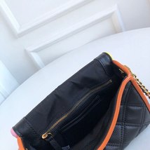 black crossbody bag women leather material flap bag  lattice chains fashion bag  - £171.52 GBP