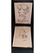 2 Vintage Cariacatures Disneyland Sexy Girl Cat in Stroller Chris Walkin... - £39.08 GBP