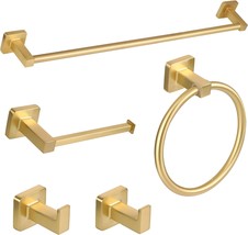 5 Pieces Brusehd Gold Bathroom Hardware Accessories Set,Stainless Steel ... - $42.97