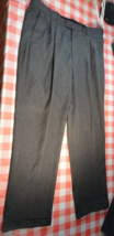 Perry Ellis Portfolio Mens DARK Grey Classic Fit Double Pleat Dress Pants 38X32 - £19.39 GBP