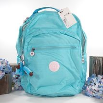 Kipling Poppy Aqua Nylon Seoul Large 15" Laptop Backpack Bag NWT - $108.41