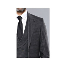 Men 3pc European Vested Suit WESSI  J.VALINTIN Extra Slim Fit JV15 Charcoal Gray image 3