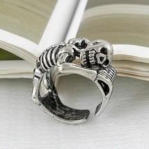 Adjustable Vintage Punk Evil Dragon  Ring Men Chunky Copper Alloy Biker Rock Rap - £7.25 GBP