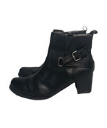Adrienne Vitadini Harper Womens Black Leather Buckle Ankle Boots Booties... - $29.69