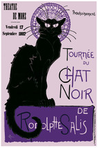 Quality POSTER.Chat Noir.Black cat.Purple.Gato Negro.Home Interior Design.i736 - £14.24 GBP+