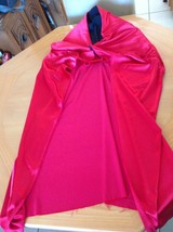 RED Shiny Cloak Princess, Renaissance Halloween Costume Medieval Riding ... - £13.23 GBP