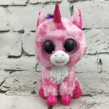Ty Beanie Boos Pinky Pie Plush Unicorn Polka Dot Shimmer Horn Stuffed An... - $9.89
