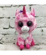 Ty Beanie Boos Pinky Pie Plush Unicorn Polka Dot Shimmer Horn Stuffed An... - £7.87 GBP