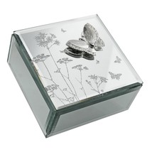 Juliana Beautiful Mirror Glass Butterfly Jewellery Box - £15.81 GBP