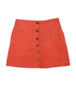 FASHION ON EARTH Button Front Peach-Orange Corduroy Mini Skirt, Women&#39;s L - €16,78 EUR