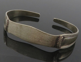 R. BLACKINTON 925 Silver - Vintage Dark Tone Petite Cuff Bracelet - BT4785 - £51.84 GBP