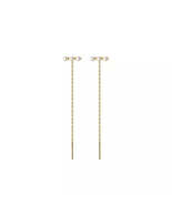 Anyco Fashion Earrings Gold 925 Sterling Simple Synthetic Pearl Chain Ta... - $19.45