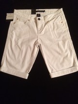 Calvin Klein Women&#39;s Shorts White Stretch Flat Front Cuffed Shorts NWT - $50.00