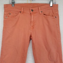 7 for All Mankind Pants Womens 31 The Cropped Skinny Jeans Peachy Orange... - £11.86 GBP