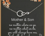 Mothers Day Gift for Mom, Mother Son Necklace, 925 Sterling Silver Infin... - $25.06